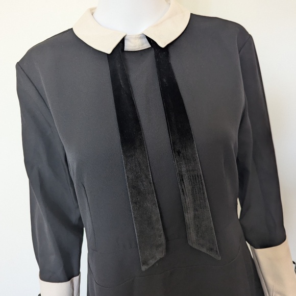 VINTAGE Long Black Collar and Cuff Dress - Picture 3 of 7